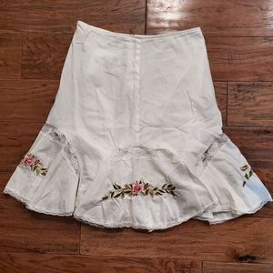White & Floral Skirt